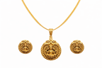 Ethinic Gold-Plated Lakshmi Motif Jewelry Set for Women - Antique Finish