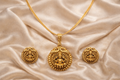 Ethinic Gold-Plated Lakshmi Motif Jewelry Set for Women - Antique Finish