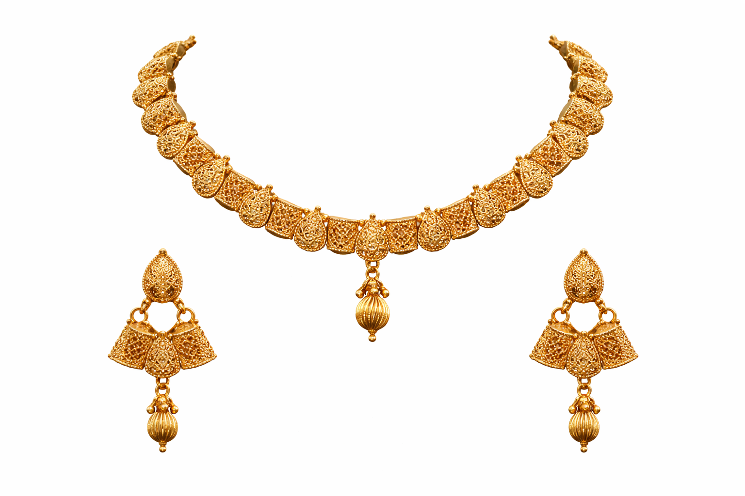 Ethinic Gold-Plated Heritage Jewelry Set for Women - Antique Finish