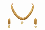 Ethinic Gold-Plated Lakshmi Kaasu Malai Jewelry Set with Coin Motifs for Women - Antique Finish