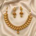 Ethinic Gold-Plated Kerala Mango Motifs Jewelry Set for Women - Antique Finish