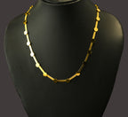 Gold Tone Snake Scaled Necklace with Golden Discs For Women - Glossy Finish