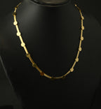 Gold Tone Snake Scaled Necklace with Golden Discs For Women - Glossy Finish
