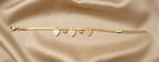Gold Tone Classic Snake Scaled Bracelet with Heart charms and Lavender Beads for Women- Matte Finish