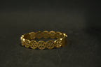 Gold Tone Flawless Round Medallions Cuff Bangle Bracelet for Women - Glossy Finish
