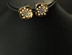 Gold Tone Elegant Pearl and Rhinestone Studded earrings for Women - Glossy Finish