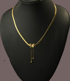 Gold Tone Aesthetic Snake Chain Necklace with Butterfly Charm for Women - Glossy Finish