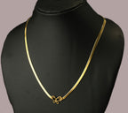 Gold Tone Aesthetic Snake Chain Necklace with Black Butterfly Pendant for Women - Glossy Finish