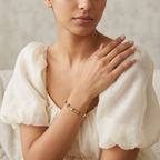 Gold Tone Elegant Lucky Eye Motifs Bangle Bracelet for Women- Glossy Finish (Baby Size)