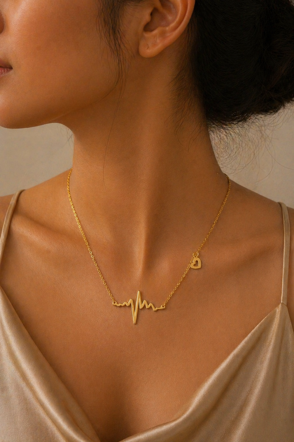 Gold Tone Stylish Soul Rhythm Necklace for Women- Glossy Finish