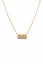 Gold Tone Premium Trinity Crystal Layer Necklace for Women - Glossy Finish