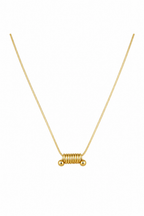 Gold Tone Minimal Spiral Pendant Necklace for Women- Matte Finish