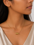 Gold Tone Minimal Spiral Pendant Necklace for Women- Matte Finish