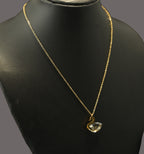 Gold Tone Elegant Swan Charm Necklace for Women- Glossy Finish