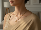 Gold Tone Classic Snake Scaled Necklace with Lucky Eye Charm for Women- Glossy Finish