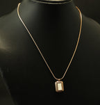 Gold Tone Classic Pearl Bar Pendant Necklace for Women- Glossy Finish