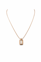 Gold Tone Classic Pearl Bar Pendant Necklace for Women- Glossy Finish
