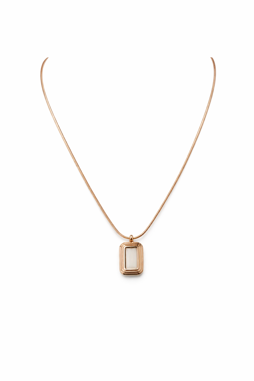 Gold Tone Classic Pearl Bar Pendant Necklace for Women- Glossy Finish
