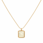 Gold Tone Luxe White Pearl Bar Necklace for Women- Glossy Finish