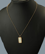 Gold Tone Luxe White Pearl Bar Necklace for Women- Glossy Finish