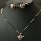 Gold Tone Luxe Leopard Motif Necklace and Earring Set for Women- Glossy Finish