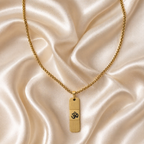 Gold Tone Classic Om Mantra Dotted Design Gold Chain for Men- Matte Finish (24 Inch)