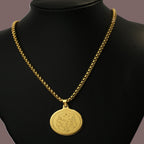 Gold Tone Divine Lord Ganesha Pendant Chain for Men- Glossy Finish (24 Inch)