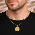 Gold Tone Divine Lord Ganesha Pendant Chain for Men- Glossy Finish (24 Inch)