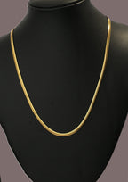 Gold Tone Everyday Snake Scaled Chain for Men- Matte Finish (21.5 Inch)