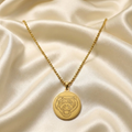 Gold Tone Bold Tiger Pendant Gold Steel Chain for Men- Glossy Finish (21.5 Inch)