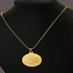 Gold Tone Divine Om Trishul Pendant Gold Chain for Men- Matte Finish (24 Inch)