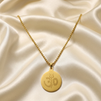 Gold Tone Divine Om Trishul Pendant Gold Chain for Men- Matte Finish (24 Inch)