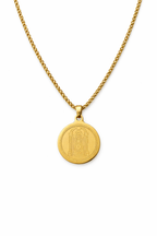 Gold Tone Minimal Tirupati Balaji Charm Gold Chain for Men- Glossy Finish (24 Inch)