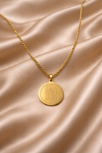 Gold Tone Minimal Tirupati Balaji Charm Gold Chain for Men- Glossy Finish (24 Inch)