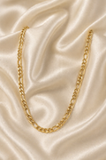 Gold Tone Premium Curb Style Gold Chain for Men- Glossy Finish (22 Inch)