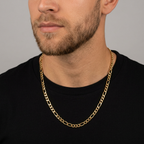Gold Tone Premium Curb Style Gold Chain for Men- Glossy Finish (22 Inch)