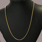 Gold Tone Premium Box Link Gold Chain for Men- Matte Finish (21 Inch)