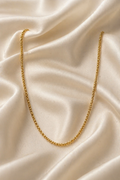 Gold Tone Premium Box Link Gold Chain for Men- Matte Finish (21 Inch)