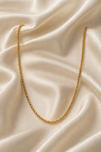 Gold Tone Premium Box Link Gold Chain for Men- Matte Finish (21 Inch)