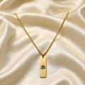 Gold Tone Signature Om Pendant Chain for Men- Matte Finish (24 Inch)