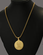 Gold Tone Luxe Hanuman Ji Pendant Gold Chain for Men- Matte Finish (24 inch)