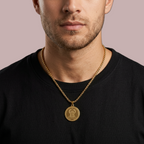 Gold Tone Luxe Hanuman Ji Pendant Gold Chain for Men- Matte Finish (24 inch)