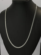 Gold Tone Modern Silver Finish Steel Chain for Men- Matte Finish (21.5 Inch)