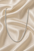 Gold Tone Modern Silver Finish Steel Chain for Men- Matte Finish (21.5 Inch)
