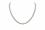 Dual-Tone Gold & Silver Luxury Twisted Chain for Men - Matte Finish (21.5 Inch)