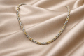 Dual-Tone Gold & Silver Luxury Twisted Chain for Men - Matte Finish (21.5 Inch)