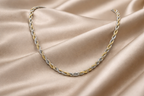 Dual-Tone Gold & Silver Luxury Twisted Chain for Men - Matte Finish (21.5 Inch)