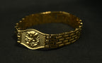 Gold Tone Divine Lord Ganesha Symbol Bracelet for Men- Glossy Finish (8 Inch)
