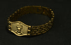 Gold Tone Divine Hanuman Ji Symbol Bracelet for Men- Glossy Finish (8 Inch)