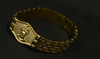 Gold Tone Divine Hanuman Ji Symbol Bracelet for Men- Glossy Finish (8 Inch)